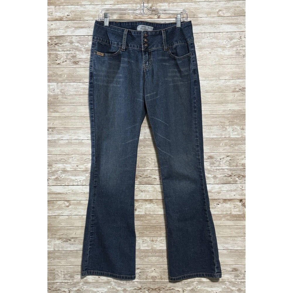Levi Strauss Signature Vintage Y2K Flare Jeans Multi Button Contoured Waist Sz 4